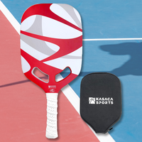 KASACA 3K + T700 Carbon Fibre Face Edgeless Pickleball Paddle - AERO SWIFT 2.0 RED -